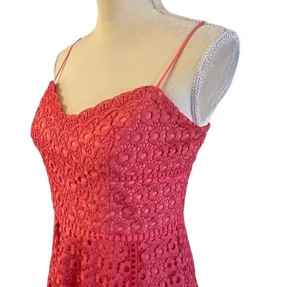 J. Crew Women's Lace Dress Coral Sleeveless Fit & Flare Party Cocktail Dress 2 - Picture 16 of 16